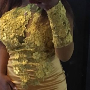 Gold Custom Prom Dress
